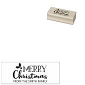 Hand Lettered Merry Christmas Holly Modern Family Rubberstempel (Gestempeld)