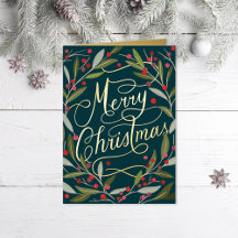 Hand Lettered Merry Kerstly California Holly