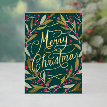 Hand Lettered Merry Kerstly California Holly