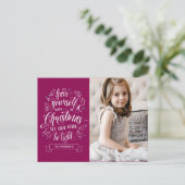 Hand Lettered Merry Li'l Kerstfeestay Feestdagenkaart (Staand voorkant)