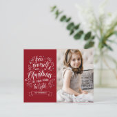 Hand Lettered Merry Li'l Kerstfeestay Feestdagenkaart (Staand voorkant)