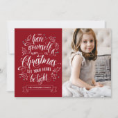Hand Lettered Merry Li'l Kerstmis 1 Feestdagenkaart (Voorkant)