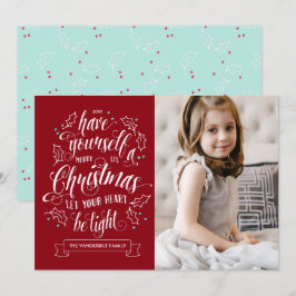 Hand Lettered Merry Li'l Kerstmis 1 Feestdagenkaart