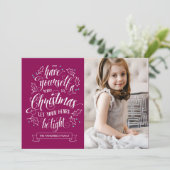 Hand Lettered Merry Li'l Kerstmis 1 Feestdagenkaart (Staand voorkant)