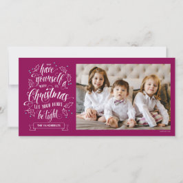 Hand Lettered Merry Li'l Kerstmis One Sided Feestdagenkaart