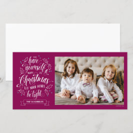 Hand Lettered Merry Li'l Kerstmis One Sided Feestdagenkaart