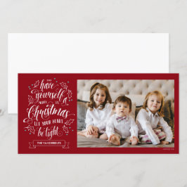Hand Lettered Merry Li'l Kerstmis One Sided Feestdagenkaart