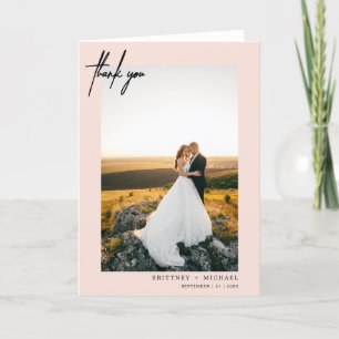 Hand-Lettered Modern Blush Pink Bedankt