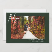 Hand-Lettered Modern de Groen van de Foto van de M Bedankkaart (Voorkant)