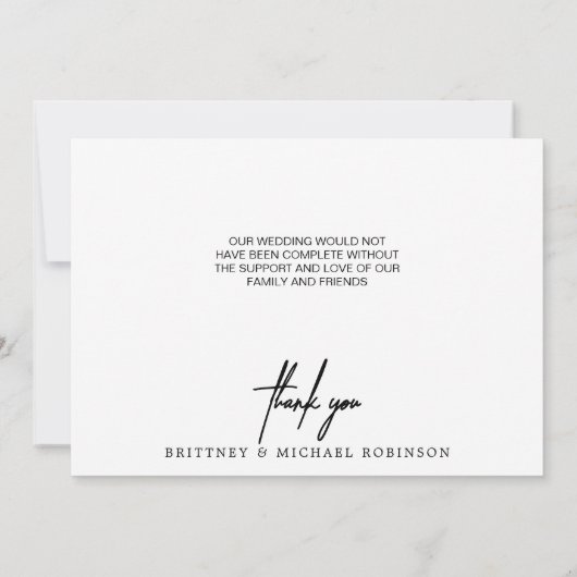 Hand-Lettered Modern de Groen van de Foto van de M Bedankkaart (Achterkant)