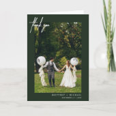 Hand-Lettered Modern Forest Green Bedankkaart (Voorkant)