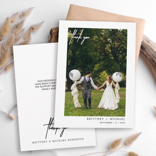 Hand-Lettered Modern Foto Bedankkaart