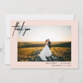 Hand-lettered Modern Foto Bedankt Roze (Voorkant)