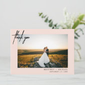 Hand-lettered Modern Foto Bedankt Roze (Staand voorkant)