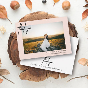 Hand-lettered Modern Foto Bedankt Roze