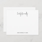 Hand Lettered Modern Minimal White Flat Note Card Notitiekaartje (Voorkant / Achterkant)