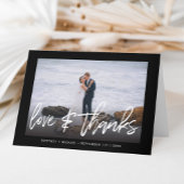 Hand-Lettered Modern Photo Love & Bedankt Zwart