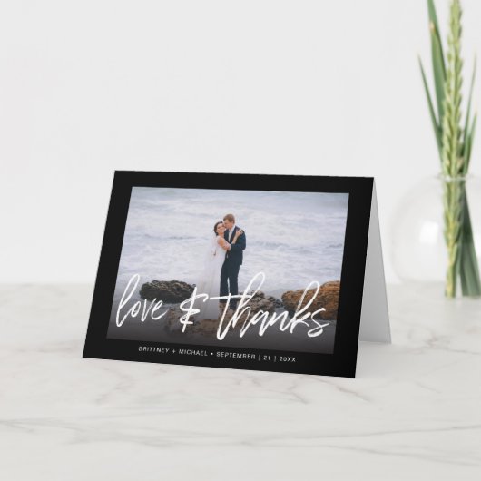 Hand-Lettered Modern Photo Love & Bedankt Zwart (Voorkant)