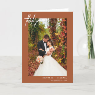 Hand-Lettered Modern Terracotta Dank u Bedankkaart