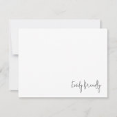 Hand Lettered Name Minimalist White Flat Note Card Notitiekaartje (Voorkant)