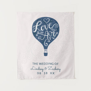 Hand Lettered Navy Wedding Photo Booth Achtergrond Wandkleed