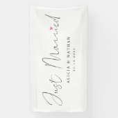 Hand-Lettered net getrouwd met hart bruiloft auto Spandoek (Verticaal)