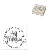 Hand Lettered Net huwelijkskondiging Rubberstempel (Gestempeld)