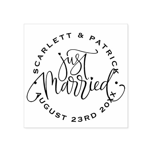 Hand Lettered Net huwelijkskondiging Rubberstempel (Afrduk)