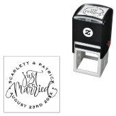 Hand Lettered Net huwelijkskondiging Zelfinktende Stempel (In situ)