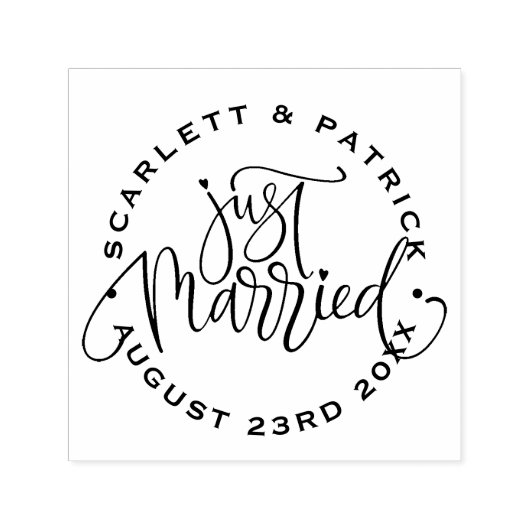 Hand Lettered Net huwelijkskondiging Zelfinktende Stempel (Design)
