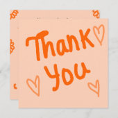 Hand-Lettered Orange Thank You Card Bedankkaart (Voorkant / Achterkant)