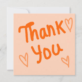 Hand-Lettered Orange Thank You Card Bedankkaart