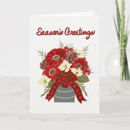 Hand Lettered Original Art Season's Groeten Kaart (Voorkant)