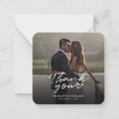 Hand-Lettered Photo Script Wedding Bedankt Notitiekaartje (Voorkant)