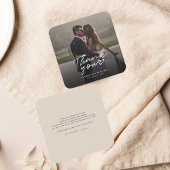 Hand-Lettered Photo Script Wedding Bedankt Notitiekaartje