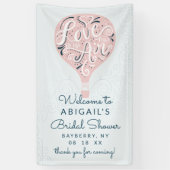 Hand Lettered Pink Balloon Vrijgezellenfeest Welko Spandoek (Verticaal)