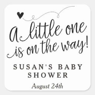 Hand Lettered Script Baby shower Dank u Label