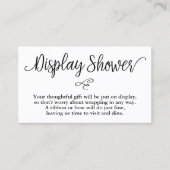 Hand Lettered Script Baby shower Gift Display Kaar Visitekaartje (Voorkant)