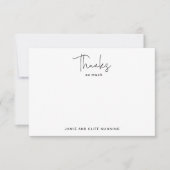 Hand Lettered Script Bedankt zoveel zwart wit Notitiekaartje (Voorkant)