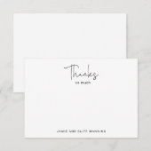 Hand Lettered Script Bedankt zoveel zwart wit Notitiekaartje (Voorkant / Achterkant)