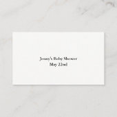 Hand Lettered Script Diaper Raffle Enclosure Kaart Visitekaartje (Achterkant)