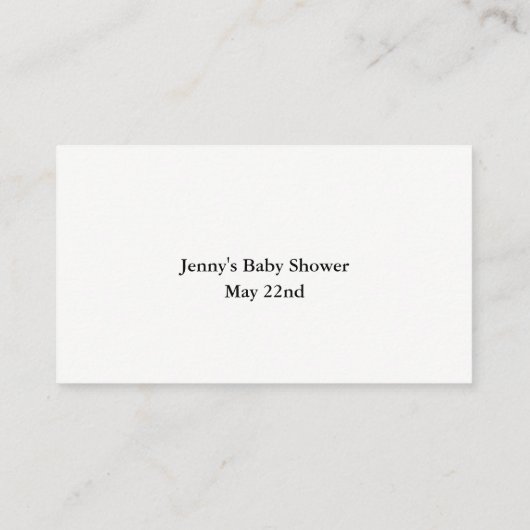 Hand Lettered Script Diaper Raffle Enclosure Kaart Visitekaartje (Achterkant)