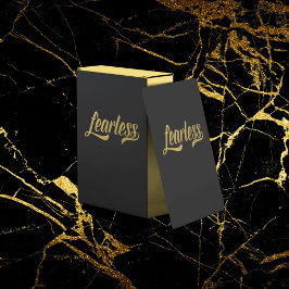 Hand Lettered Script Fearless Gold Glitter Zwart Pokerkaarten