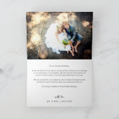 Hand Lettered Script Hart Foto's Huwelijk Bedankkaart (Binnen)
