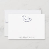 Hand Lettered Script Hartelijk Dank Navy Blauwe Notitiekaartje (Voorkant)
