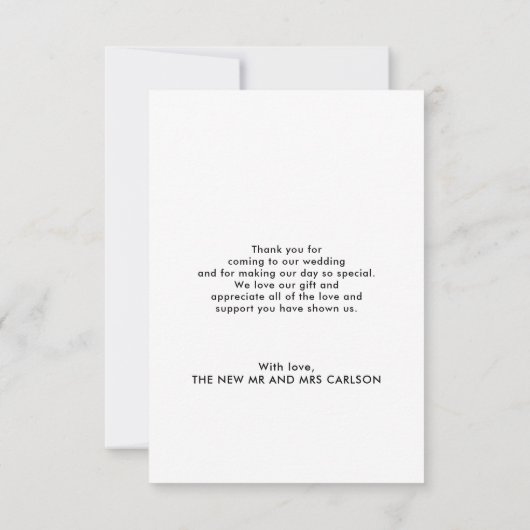 Hand Lettered Script Sage Groene Hart Bruiloft Bedankkaart (Achterkant)