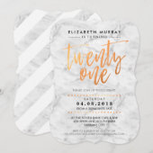 HAND LETTERED SCRIPT type trendy kopermarmer Kaart (Voorkant / Achterkant)