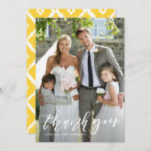 Hand Lettered Script Vertical Wedding Dank u Bedankkaart (Voorkant / Achterkant)