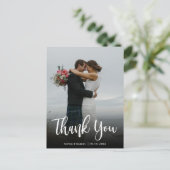 Hand Lettered Script Wedding Foto Hartelijk dank Briefkaart (Staand voorkant)