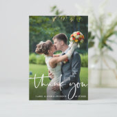 Hand Lettered Script Weduwfoto Hartelijk kaart (Staand voorkant)